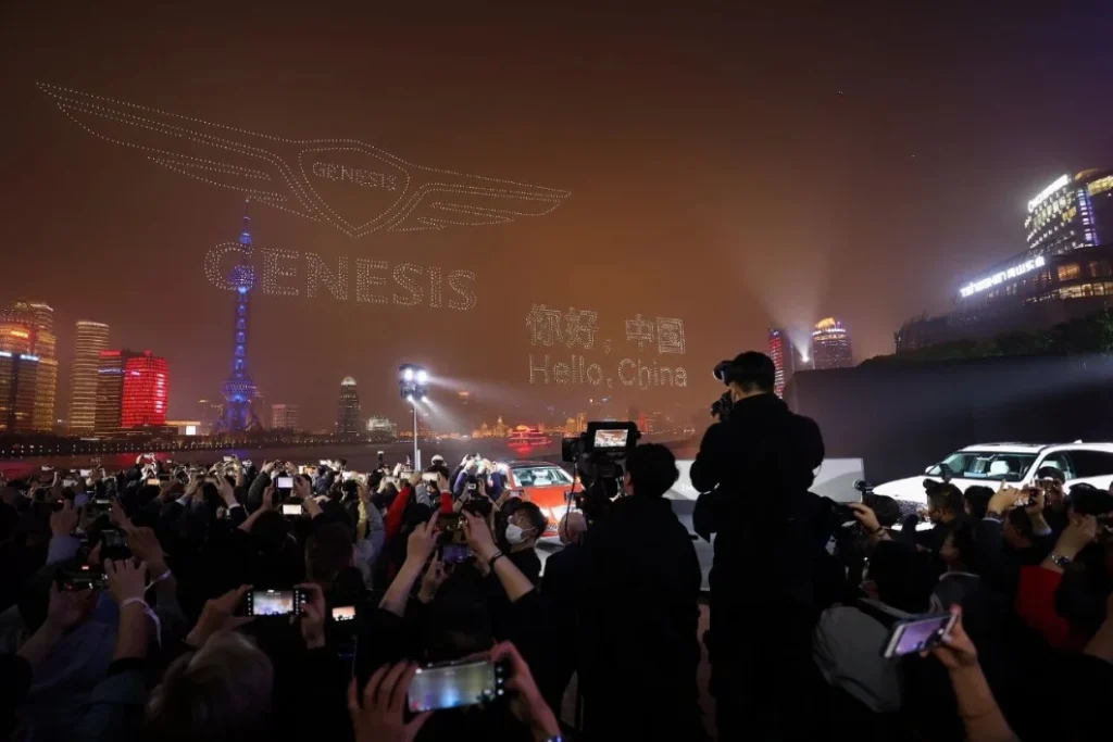 Guinness World Record drone show over Shanghai's skyline, performed by Crostars, one of the best drone show companies